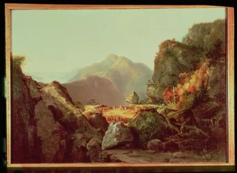 Scen ur "The Last of the Mohicans" av James Fenimore Cooper (1789-1851), publicerad 1826.